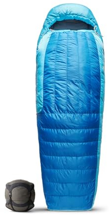 SEA TO SUMMIT - Trek Daunenschlafsack Long (-9°C) - Mumienschlafsack - Ultra-Dry Down 650+ Loft - 2 Jahreszeiten - Zip Coupling - Alle Outdoor-Aktivitäten - Blue - 1611g