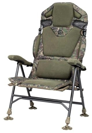 Trakker Levelite Camo Longback Recliner Chair with Adjustable Lumbar Support and Memory Foam