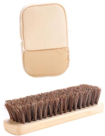 SEWOART 2pièces Kit Entretien du Cuir Brosse De Polissage Moufle pour Articles Cuir Chaussures Canapé