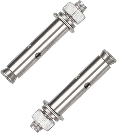 Ankerbolzen, 2 Stück M12-Edelstahl-Expansionsschraubenbolzen, Sechskantmutter-Expansionshülse, Ankerbolzen, Hochleistungs-Befestigungsanker, M12 × 180 mm(M12x180mm)