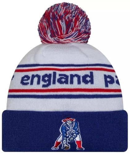 New England Patriots Beanie-Mütze mit Bommel, mit Bommel, Winter-Strickmütze