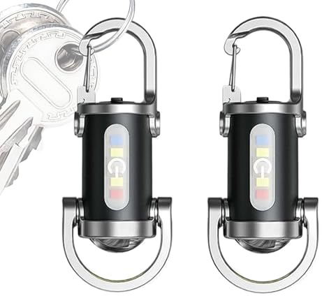 Rechargeable Keychain Light, Waterproof 2 in 1 Flashlight & Power Bank, 2pc Portable Mini USB LED Flashlight, 1200LM Super Bright Pocket Torch for Camping, Hiking, Survival, Fishing,Backpack