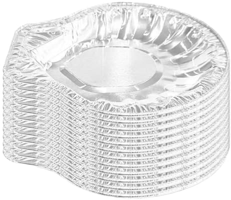 TOBBOMEY 100 Pezzi Teglie USA e Getta in Alluminio per Frutti di Mare, Mini Vassoi a Conchiglia per Ostriche e Capesante, Resistenti e Pratici, per Barbecue e Catering