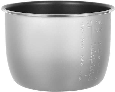 Lurrose Pentola Interna Resistente ai Graffi da 6l per Cuociriso Elettrico in Lega di Alluminio Argento e Versatile per Uso Quotidiano in Cucina