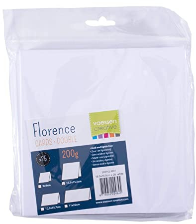 Vaessen Creative Tarjetas Cuadradas Grandes, Blanco, Set de 25, Sobres a Juego Disponibles