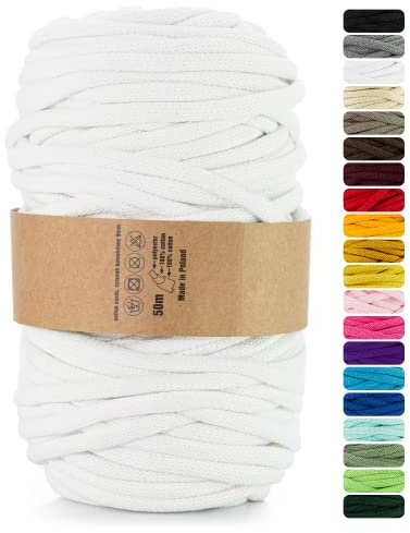 Netuno 1x Makramee Garn 9mm Weiß 50m zum Basteln für Traumfänger | Kordel mit Naturkern · hochwertig & vielseitig – für Boho-Deko, Häkeln, Wandbehang & Blumenampeln