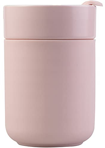 Ceramic Coffee Mug, Reusable Insulated Coffee Cups with Lids Cute Travel Mugs Protective Silicone Sleeve, 10 Ounces, To Go Mug for Coffee Tea Portable Office or Home Cups Dishwasher Safe (pink)