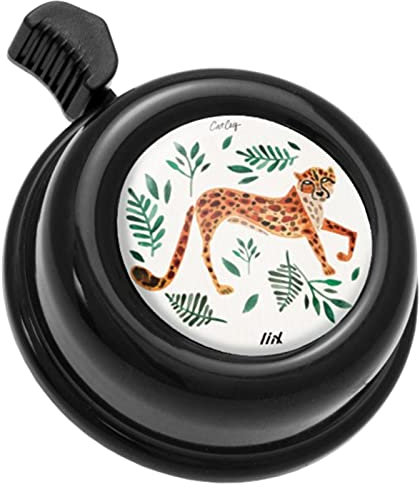 Liix Colour Bell neu 2021 Cheetah Gepard Zoo Tier Fahrradklingel für Kinder und Erwachsene Design und mit einfacher Montage (Schwarz)