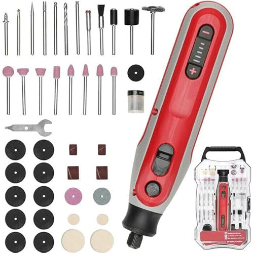 Strumento Multifunzione Smerigliatrice Mini Trapano Fresa Drimmel 4.2V, Utensile Rotante con 82 Accessori, 5000-25000 RPM Strumento Rotante per Tagliare, Lucidare, Fai da Te