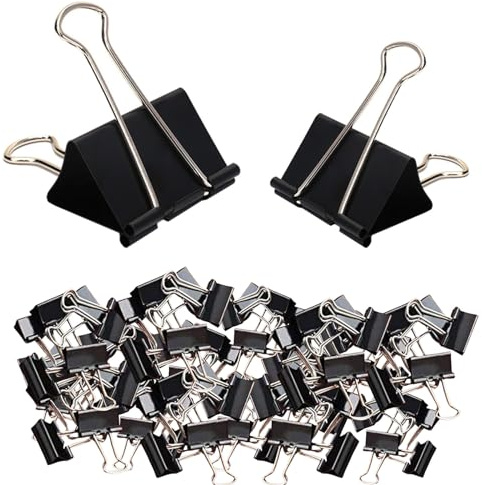 wodehahagou 100 Pack Small Black Bulldog Clips Stainless Steel Binder Clips, Bulldog Paper Clips, Paper Clips, Black Bulldog Clips, Perfect Clips for Organizing Documents and Papers.