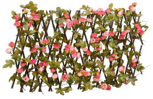 Xichuzi Rankgitter mit Künstlichem Efeu 5 STK. Erweiterbar 180x30 cm, Rankhilfe, Spaliere Und Rankhilfen, Kletterhilfe Für Pflanzen, Rosenstütze, Tomatenturm, Kletterrosen, Rosenrankgitter - 366577