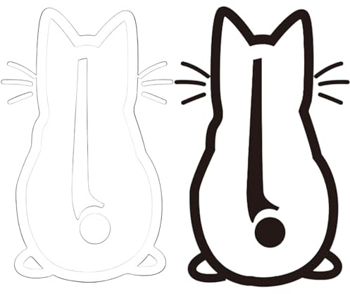 Katzen Wischer Aufkleber, Reflektierend Scheibenwischer Aufkleber Lustiger Cartoon Kätzchen Schwanz Auto Aufkleber, Wasserdicht Heckscheibe Tier Cat Aufkleber für Wand Laptop, 2 Stück