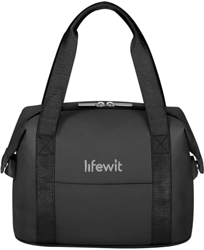 Lifewit Isolerad måltidsväska för kvinnor, lätt vattentät mjuk isolerad kylväska, lunchlåda för arbete, resor, strand, picknick, camping, svart, 6L