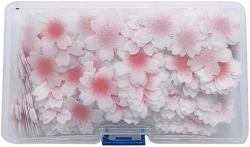 100 Edible Flower Cupcake Toppers Decorations, Sticky Rice Paper Decorative Cake Toppers for Wedding & Birthday Parties
