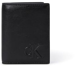 Calvin Klein Herren Geldbeutel Bold Bill Fold aus Leder, Schwarz (Black), Einheitsgröße