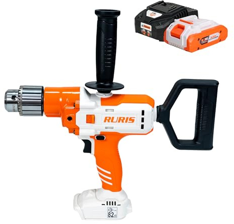 RURIS Perceuse visseuse sans fil RMX1390 130Nm, moteur sans balais, 2 vitesses, LED, mandrin 16mm + Kit batterie 20V 4Ah et chargeur