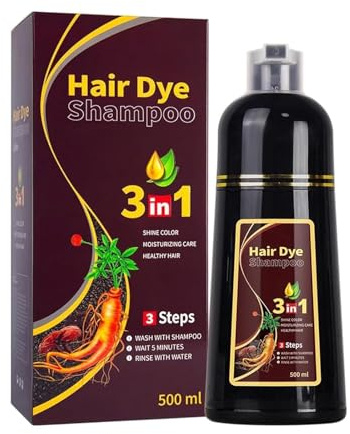Champú Tinte Rojo Para El Cabello, 500ml, Color Rojo Intenso Y Duradero, Proporciona Reflejos Brillantes Y Vibrantes, Nutre Y Protege La Fibra Capilar, Aplicación Fácil, Hair Dye Shampoo