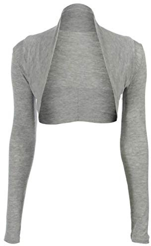 krautwear dam bolero långärmad viskos stola bolerojacka bröllop festlig enfärgad svart grå rosa marinblå, GRÅ, one size