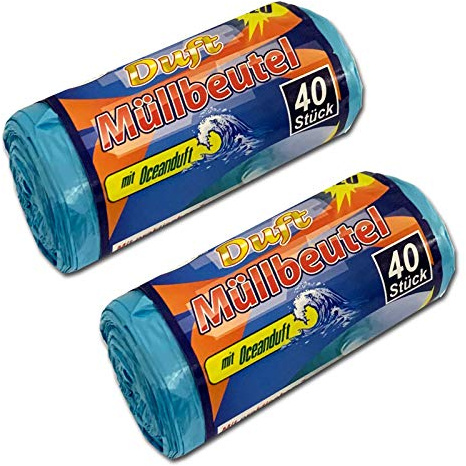 2 Rollen Duft Müllbeutel Ozean 10l Oceanduft Mülltüten Müllsäcke Abfallbeutel 10 Liter Müll Beutel Mit Zugband