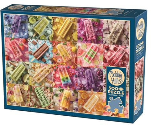 Cobble Hill 3845108 EIS am Stiel, 500 Teile Puzzle inkl. Puzzleposter für Erwachsene und Kinder ab 12 Jahren, Puzzlecollage, Süßigkeiten, Nachauflage