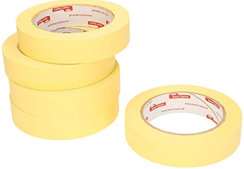 KOTARBAU® Lot de 20 Rubans de Masquage 25 mm x 50 m Ruban de Protection Autocollant Jaune pour Travaux de Peinture