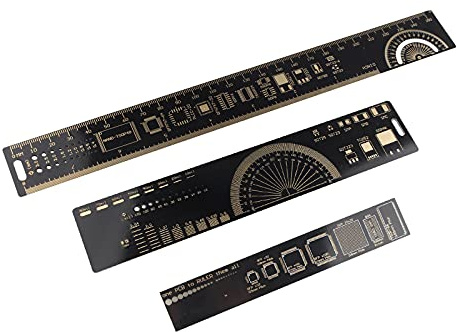 HALJIA 3PCS PCB Ruler 25cm 20cm 15cm 6.3/7.87/10.23 Pulgadas Ingenieros Electrónicos Herramienta de Medición Regla de Placa de Circuito Impreso