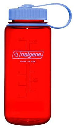 Nalgene Wasserflasche – Leichte Sustain Tritan BPA-freie, bruchsichere Flasche für Rucksackreisen, Wandern, Fitnessstudio, 473 ml, breite Öffnung, Marmelade Orange, 16 oz