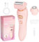 AOOWU Afeitadora de Mujer, 3 en 1 Afeitadora Eléctrica para Mujer, Rasuradora Mujer Zona Intima con Cuchilla Reemplazable, Impermeable IPX7 Recortadora de Bikini con LED Mostrar Recargable (Rosa)