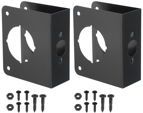 PATIKIL 2 ensembles Plaque de renforcement de porte noir