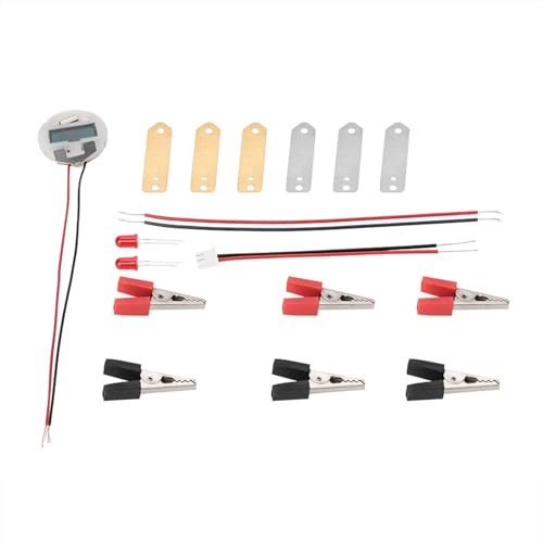 Potato Electricity Experiments Kit, Digital Clock, Light Bulb, Zinc/Copper Plates and Wires, Fun Learning Science Toy Includes Lemon, Orange, Tomato,For Educational Purposes