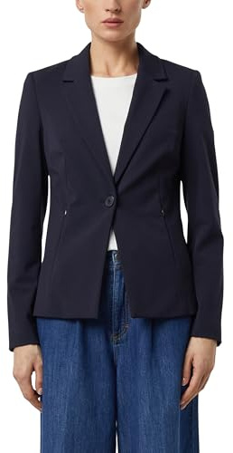 Comma Blazer Sciancrato in Morbido Jersey con Tasche con Cerniera, 5976_Navy, 50