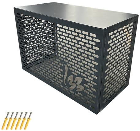 LYUCAYHQ Protection Climatiseur Exterieur 4 Panneaux, Cache Climatiseur Exterieur, pour Pompe à Chaleur et Condenseur, avec Kit D'installation(99x50x67cm/39x20x26in)