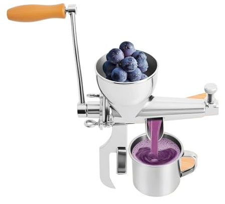 Celery Juicer Stainless Steel Juice with Crank Handle Slow Manual Squeezer Professional Citrus Squeezer for Spinach Cabbage Wheatgrass Tomato Grape Pomegranate Parsley Tube Fruit