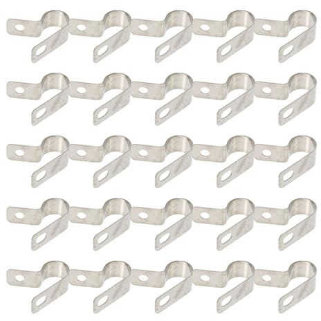 Garneck 100 Pezzi Morsetti per Cavi Tipo R 10 MM in Lega di Alluminio Resistenti alla Corrosione Clip per Fissaggio Cavi Elettrici e Luci a Stringa per Uso Esterno e Montaggio su Mensole