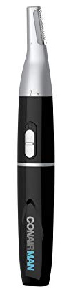ConairMAN All-in-One Personal Trimmer for Men, for Nose, Ear, Eyebrows and Sideburns Hair Trimmer, 4 Piece Men's Grooming Kit, Lithium Battery-Powered