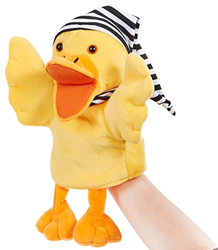 SpecialYou Duck Hand Puppet Vivid Plush Interactive Toy Yellow Hand Puppet with Movable Mouth- Hand Puppets for Kids All Ages, 12.5inches. (Duck)