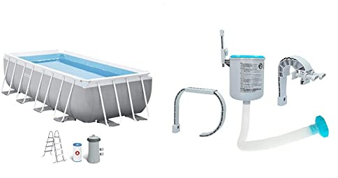 Intex - 26788NP - Kit Piscine Prism Frame Rectangulaire Tubulaire (L) 4,00 X (L) 2,00 X (H) 1,00M & 28000 - Skimmer De Surface Deluxe pour Autostable Ou Tubulaire
