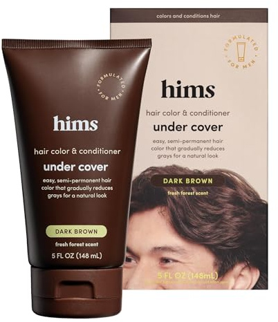 hims Under Cover Hair Color & Conditioner, Argan Oil, Dark Brown, 5 Fl Oz