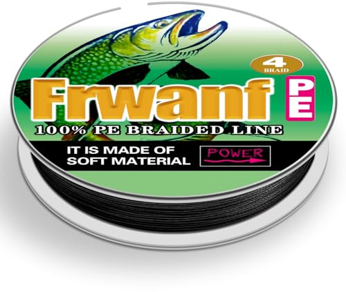 Frwanf Black Braided Fishing Line Color Never Fade 100M-2000M 6-300LB Super Strong PE Fishing Line Abrasion Resistant Fishing Wire Zero Stretch (100m/109Yards 15lb/0.18mm)