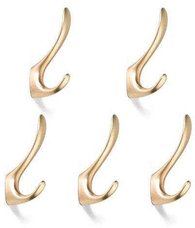 Geschirrtuchhaken, Wandhaken, Kleiderbügel for Aufhängen, goldene Kleiderhaken, Badezimmer-Wandhaken, Flur-Garderobenhaken, Heimdekoration, matte Wandhaken, hohe Tragfähigkeit, 822, BK, 1 Stück Haken