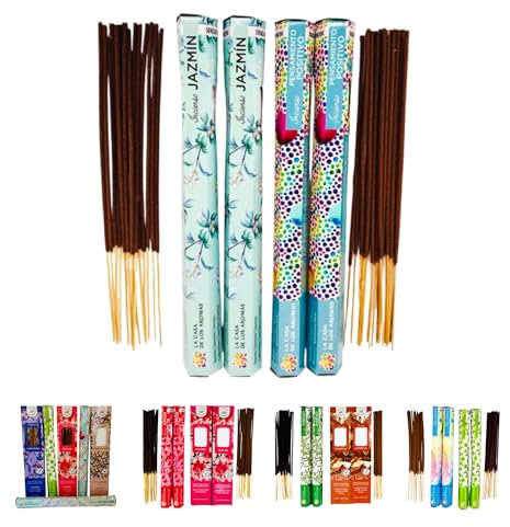 Pack de 80 Inciensos Naturales Jazmín y Energía Positiva – Aromaterapia, Limpieza Energética y Bienestar – Varillas Sin Tóxicos – Relajación, Meditación, Hogar Zen