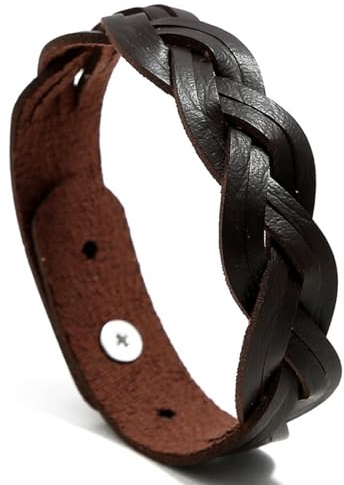 EMEMcharm EMEM dam flätat armband flerfärgat läder justerbar längd 16–20 cm GM109