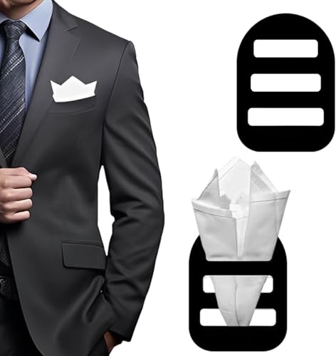WUSJCOF 2 Piezas Soporte para Pañuelos Suave, Accesorio para Bodas, Pañuelos Hombre Traje y Bolsillo, para Bodas y Ocasiones
