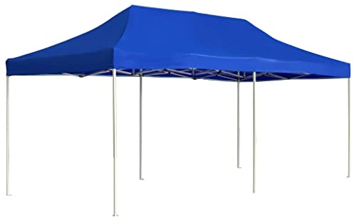 Tonnelle de Jardin Pliable, Tente de Réception Pavillon Barnum de Jardin Aluminium 6 x 3 m Bleu
