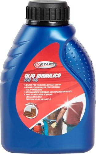 bricoleva.it Olio idraulico ISO 46 Made in Italy, lubrificante antiusura e anticorrosione per impianti e comandi idraulici, ideale per spaccalegna, confezione 500 ml
