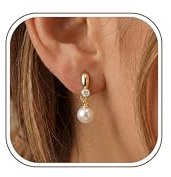 CASSIECA Boucles d'Oreilles Perle Femme Faux Piercing Oreille pour Femmes