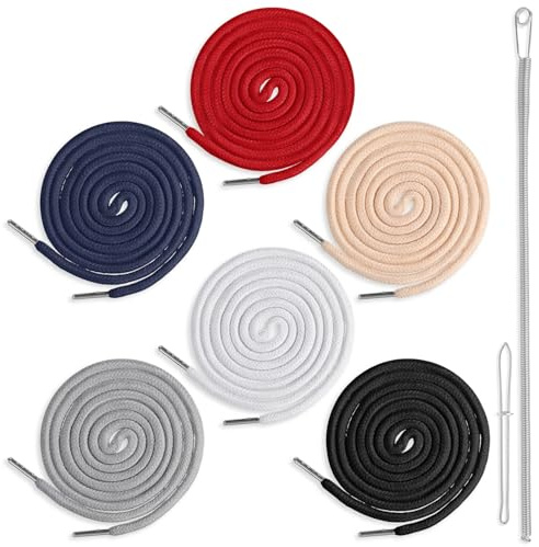 HJZHII 12Pcs Drawstring Replacement Cords, Cord Hoodie String Replacements | Sweatshirt Drawstring Replacement with Drawstrings Threader Tools Hoodie Strings for Pants Shorts 48in