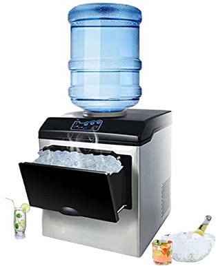 PanHuiWen Máquina para Hacer Hielo Comercial Maquina de Hielo Pequena 25KG en 24 H Maquina Hacer Hielo Profesional 3 Tamaños de Cubitos Ideal para Fiestas cócteles