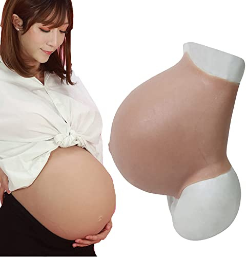 XDLYWUZIQ Faux Ventre De Femme Enceinte Bosse Réaliste Accessoires De Ventre De Bosse Costume Cosplay, Réaliste 3-10 Mois Silicone Artificiel Faux Ventre Costume,8-9months