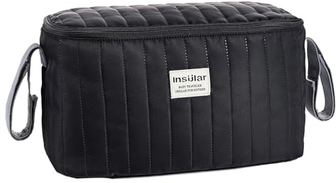 SONARIN Borsa organizer multifunzionale impermeabile per passeggino, portatile, leggera, organizer per passeggino, universale, adatta a tutti i passeggini (nero)